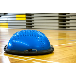 BOSU033-10 Полусфера BOSU гимнастическая, 58см., (синяя) в комплекте с эспандером и насосом (B31652)